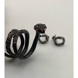 Gothic Emo Steampunk Whimsygoth Coiled Snake Ring And Earring Lot